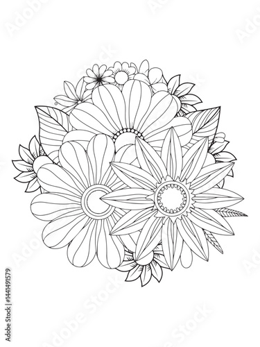 Therapeutic Spring Flowers Coloring Pages for Adults