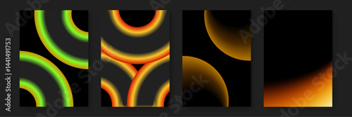 Four gradient circle backgrounds on black. Ideal for social media posts, digital designs, website banners, and promotional materials.