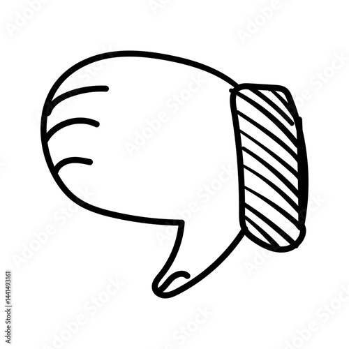 Thumbs Down Gesture In Black Outline. Doodle Icon Illustration