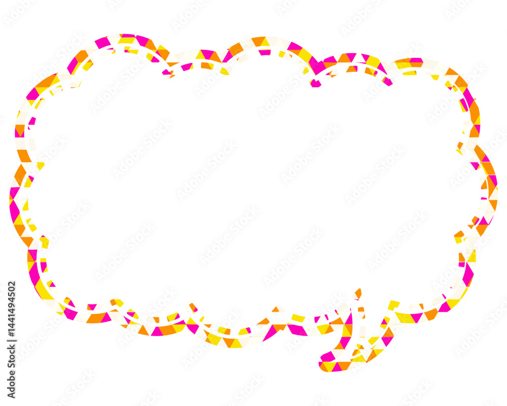 Fototapeta premium 吹き出し ステンドグラス風 三角模様_点線付き_4色 (8)
