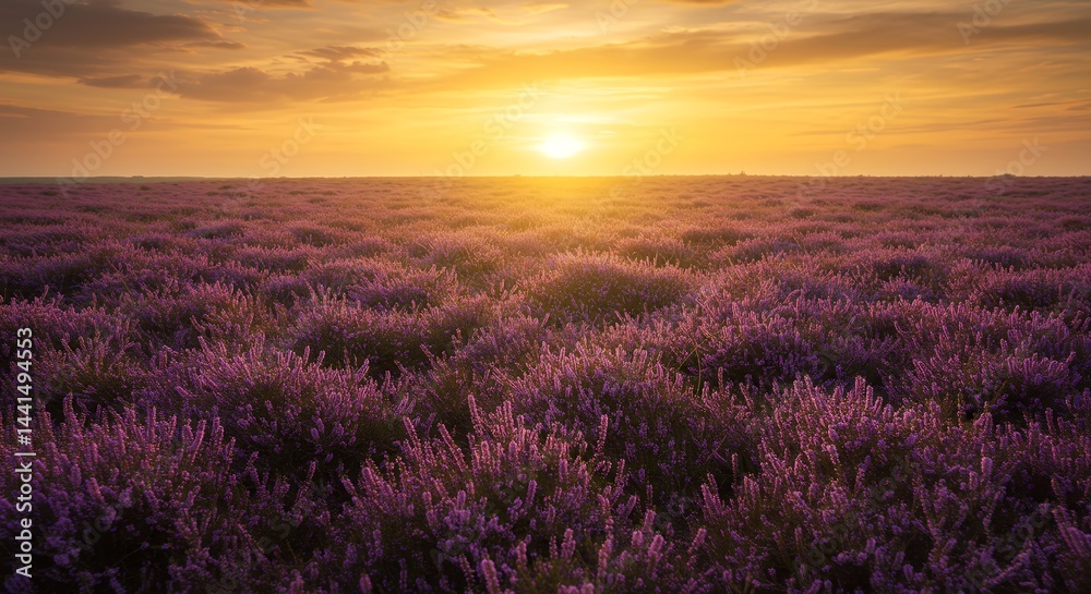 Obraz premium Purple Field with Sunset