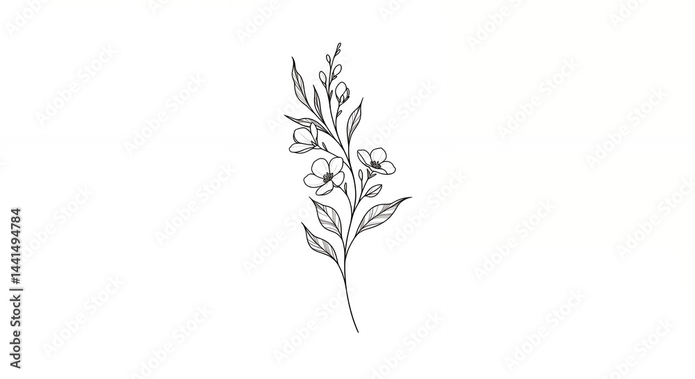 Fototapeta premium Flower drawing illustration