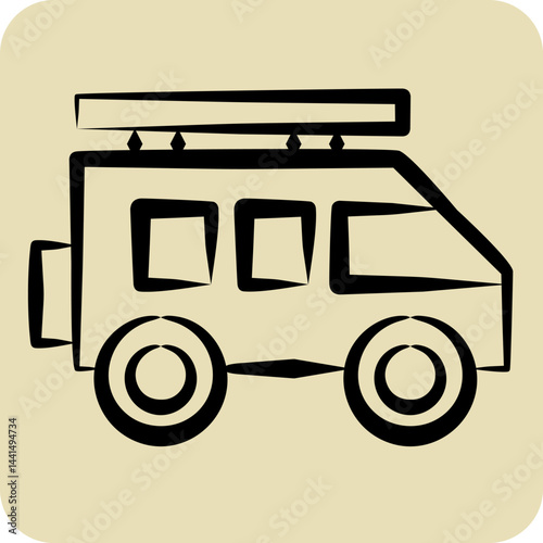 Icon Suv. related to Transport symbol. hand drawn style. design editable