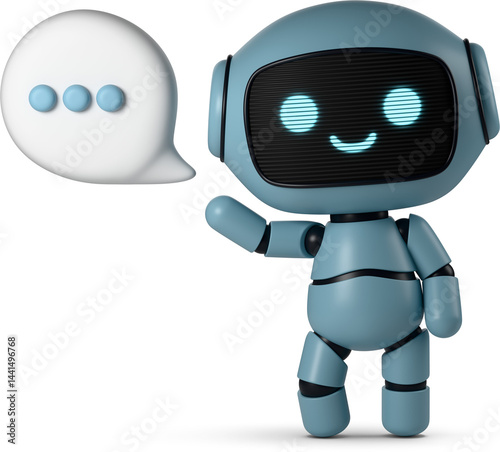 cute robot with speech bubble