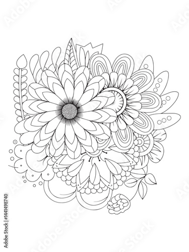 Delightful Springtime Flowers Coloring Book for Adults