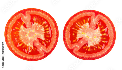 sliced tomato isolated on white or transparent 