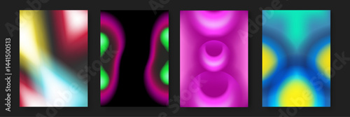Four vibrant gradient backgrounds ideal for digital designs, presentations, website headers, and social media visuals, adding a modern touch.
