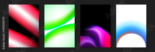 Four abstract backgrounds with different colors suitable for graphic design projects, web banners, social media posts, and presentation slides.