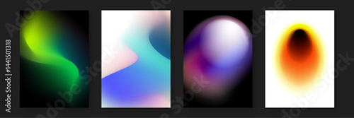 Four abstract colorful gradient backgrounds suitable for presentations, websites, social media posts, and digital designs needing vibrant backdrops.