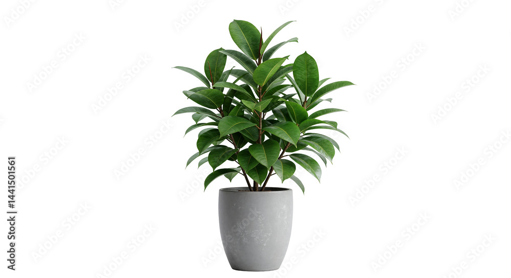 Potted Citrus Tree with Shiny Green Leaves in Gray Pot Isolated on Transparent Background Potted Citrus Tree with Shiny Green Leaves in Gray Pot Isolated on Transparent Background