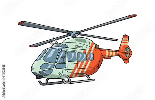 Modern helicopter vector artwork

