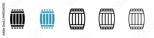 Wooden barrel icon vector simple design