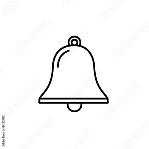 School bell outline black icon for education