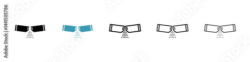Ripped packet sugar icon vector simple design