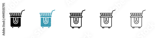 Restaurant deep fryer icon vector simple design