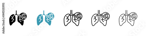 Pneumonia bacterium icon vector simple design