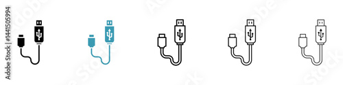 Plug USB cable icon vector simple design