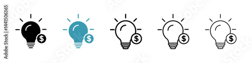 Money idea icon vector simple design