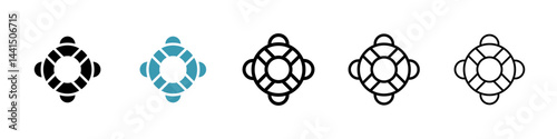 Lifebuoy icon vector simple design
