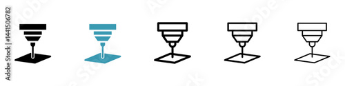 Laser machine icon vector simple design