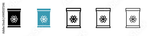 Frozen food bag icon vector simple design