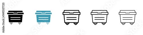 Dumpster icon vector simple design