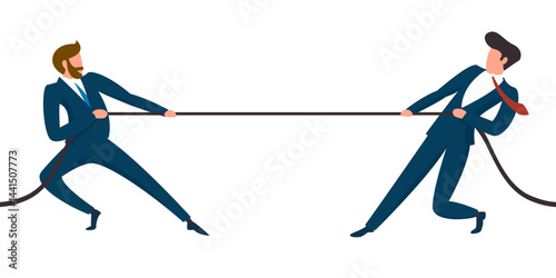 businessmen doing tug of war