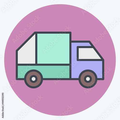 Icon Garbage Truck. related to Transport symbol. color mate style. design editable