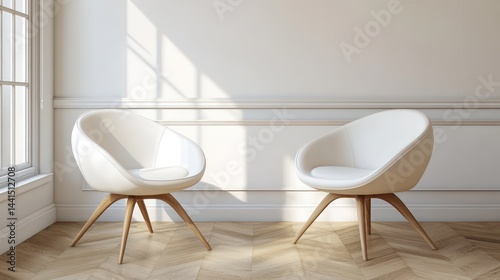 Modern white chairs interior style
