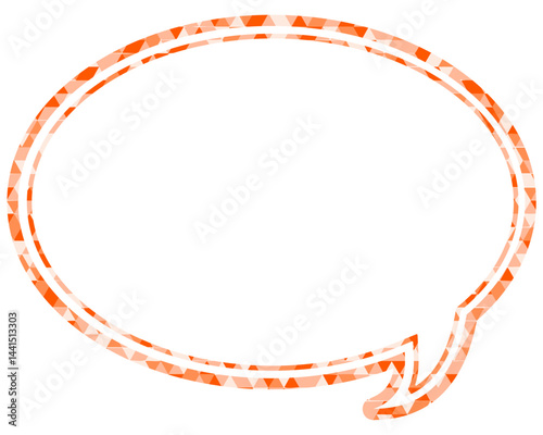 ステンドグラス風吹き出し　三角形模様　丸形