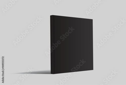Vector realistic 3d magazine mockup with black blank cover isolated on background. For the business presentation magazine, notebook, booklet, brochure, catalogue or a publisher advertising corporate
