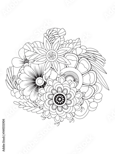 Graceful Spring Floral Coloring Book for Adults