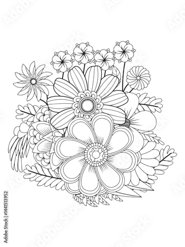 Pastel Spring Flowers Coloring Book for Adults and Teens