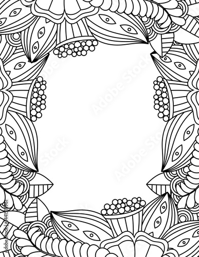 Wallpaper Mural  Flowers Borders Coloring Book  Cover Pages Torontodigital.ca