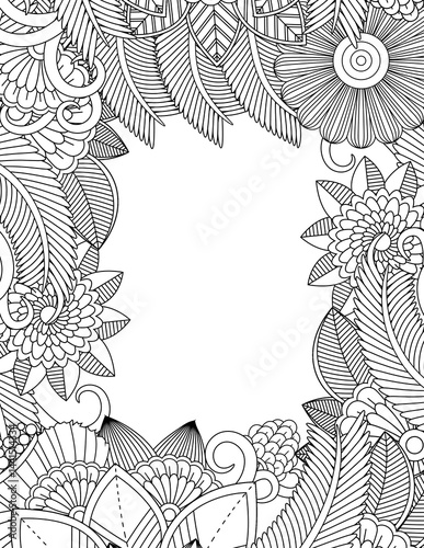 Wallpaper Mural  Flowers Borders Coloring Book  Cover Pages Torontodigital.ca