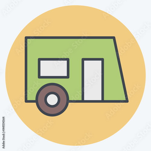 Icon Caravanning. related to Transport symbol. color mate style. design editable