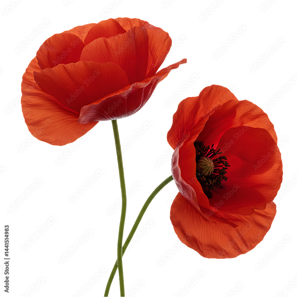 Naklejka premium Red Poppies Flowers Image