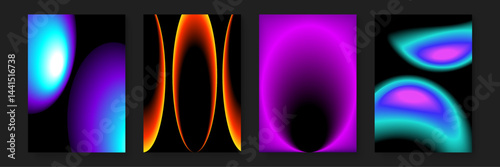 Four colorful abstract backgrounds perfect for presentations, websites, social media graphics, posters, and digital art projects requiring vibrant designs.