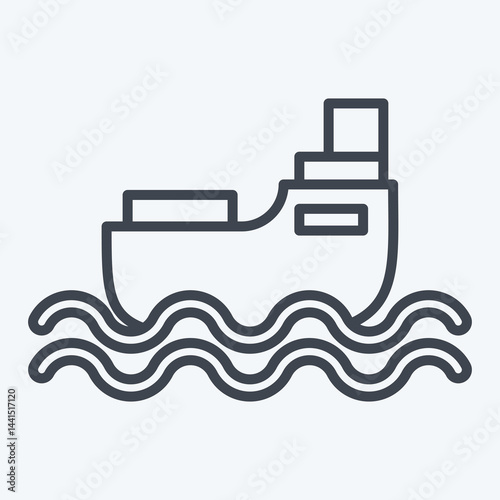 Icon Ship. related to Transport symbol. line style. design editable