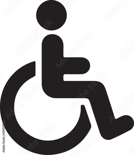 Elegant Wheelchair Silhouette for Healthcare and Disability Awareness