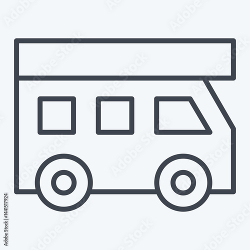 Icon House On Wheels. related to Transport symbol. line style. design editable