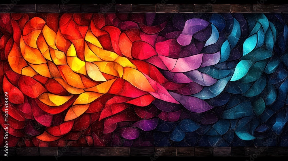 Abstract Colorful Mosaic Artwork: A Symphony of Hues