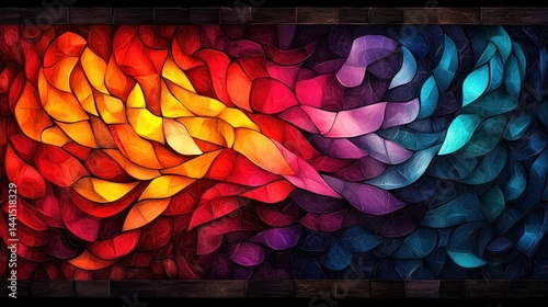 Obraz na płótnie Abstract Colorful Mosaic Artwork: A Symphony of Hues w salonie