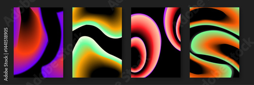 Abstract gradients with curved lines for creative designs, backgrounds, branding, digital art, web graphics, presentations, prints, posters, and social media.