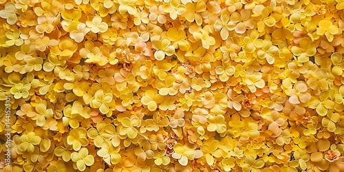 Wall of bright yellow flowers background.