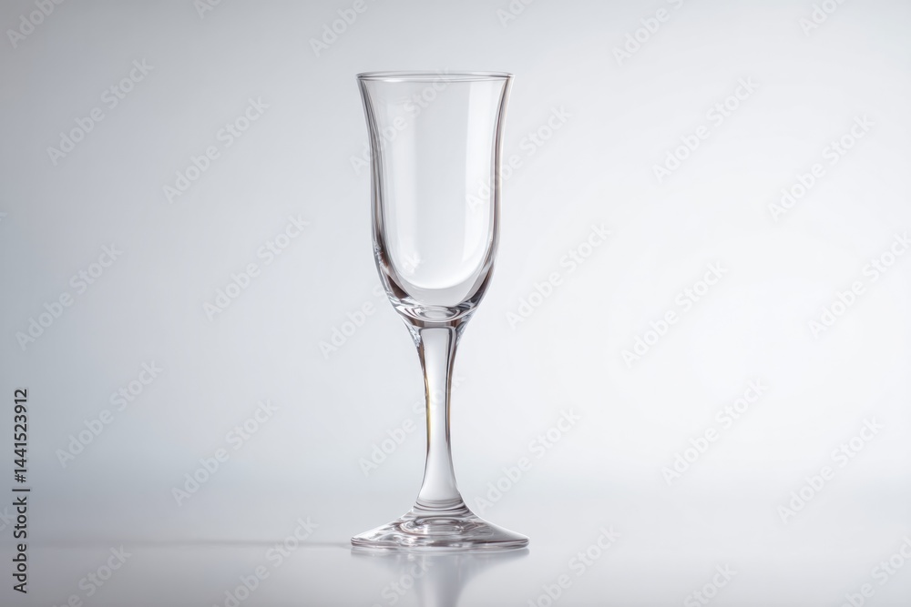 single elegant piece of glassware standing alone on smooth white surface single elegant piece of glassware standing alone on smooth white surface
