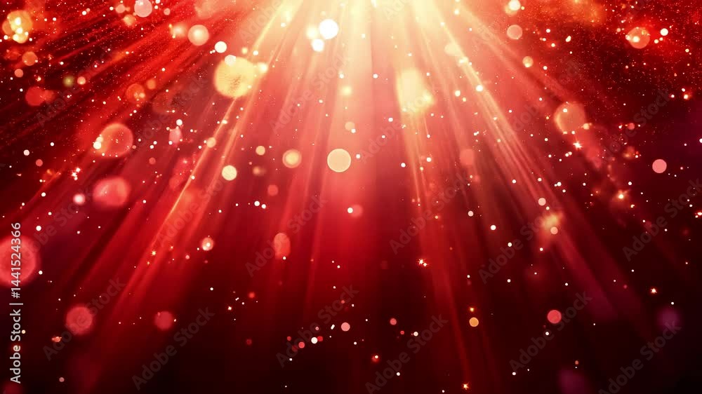 Red Light Beam Bokeh Background