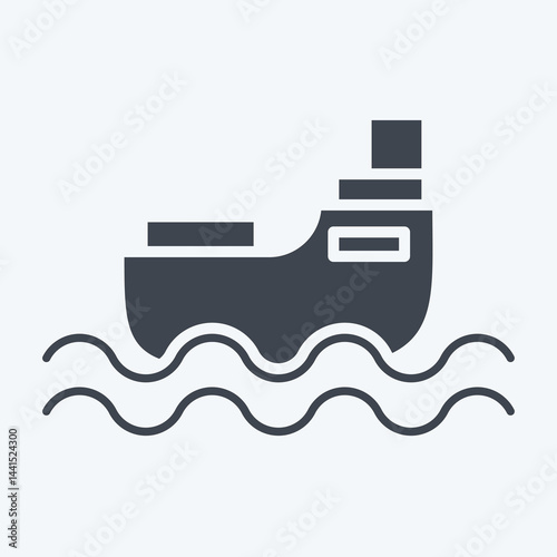 Icon Ship. related to Transport symbol. glyph style. design editable