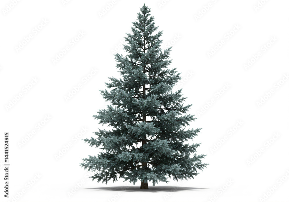 Majestic evergreen conifer tree isolated on white background Majestic evergreen conifer tree isolated on white background