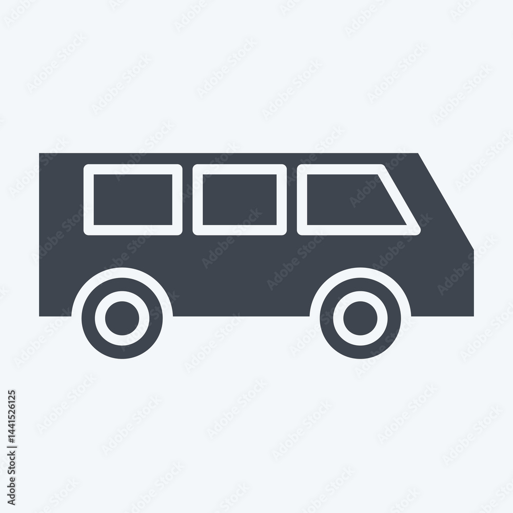 Icon Mini Bus. related to Transport symbol. glyph style. design editable Icon Mini Bus. related to Transport symbol. glyph style. design editable